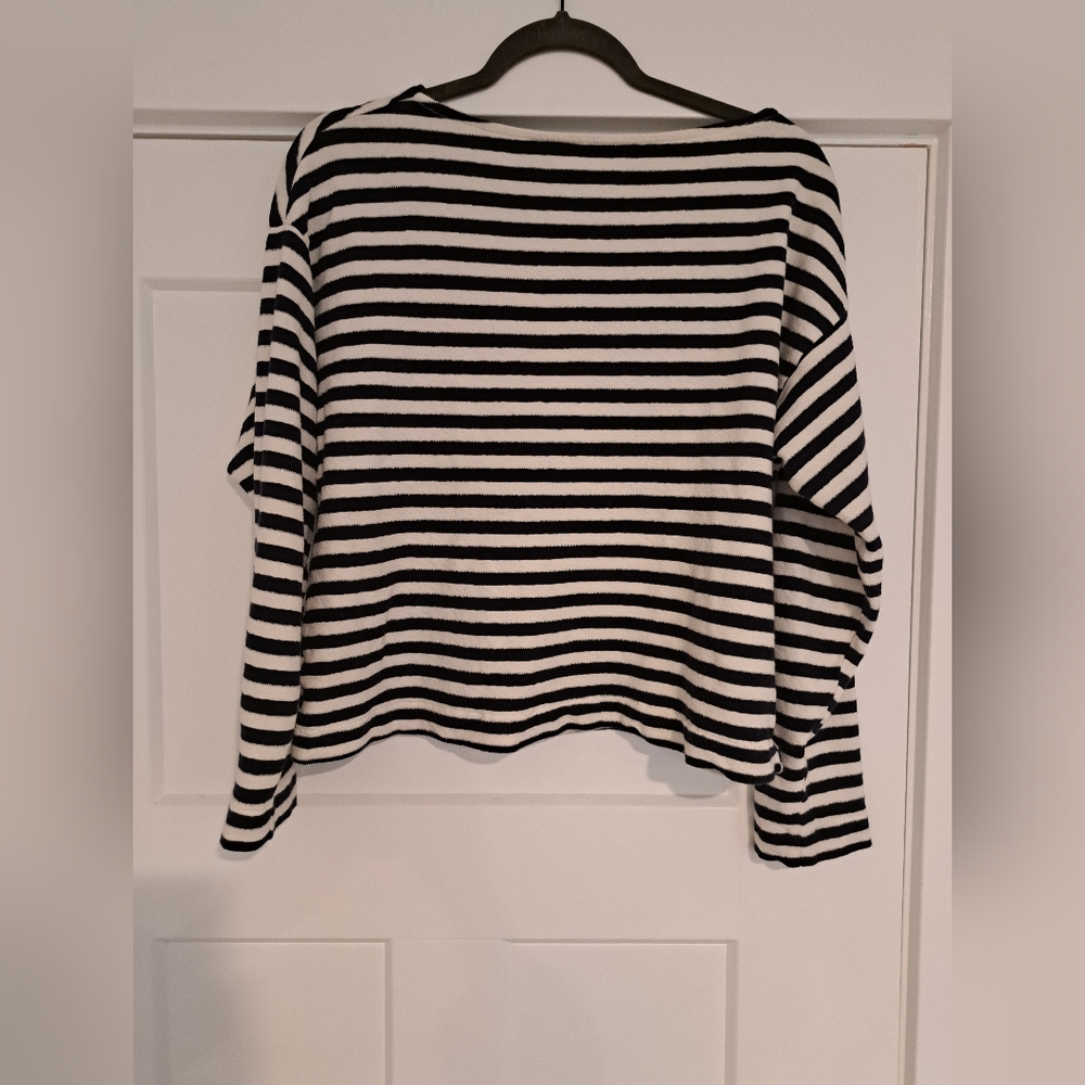 Universal Thread Navy and White Striped Top